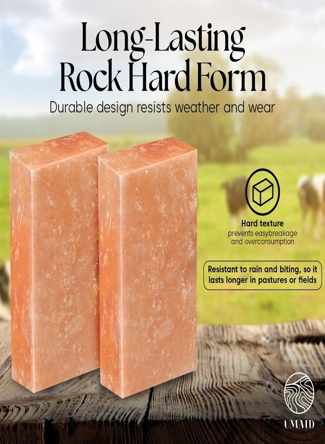 UMAID Himalayan Salt Block - 8x4x2 2-Pack - 100% Natural Mineral Salt Lick for Horses, Cows, Goats & Sheep - Animal Feed Supplement, Long-Lasting Salt Chunks - Image 4